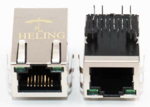 Right Angle PoE RJ45 Connector R / A , PCB Mount RJ45 Ethernet Jack For NICs