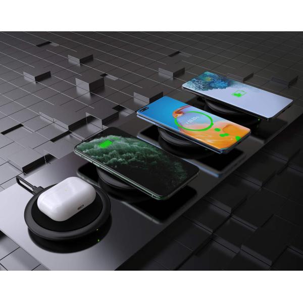 Desktop Dual Silicone cover Qi 15W Wireless Charging Pad