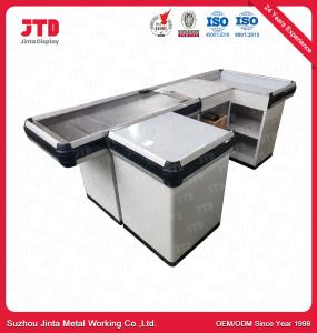 China Retail Store Conveyor Belt Checkout Counter With Sensor Steel Q195 on sale