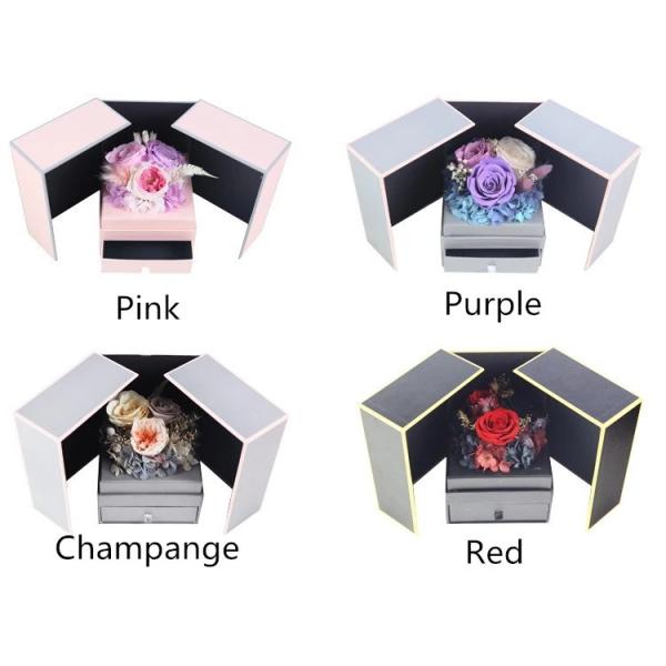 Eternal flower jewelry box for teachers' day gifts real preserved flower box drawer boxes Valentine's Day gift