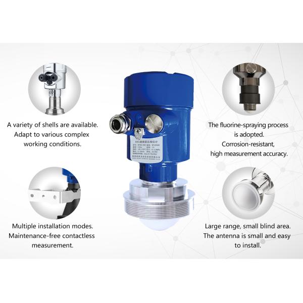 80ghz Guided Wave Radar Slurry Level Transmitter Anticorrosive Liquid Solid Radar Level Meter Microwave Radar Tank Level Sensor