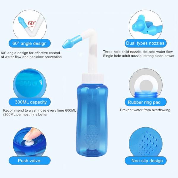 Portable Lightweight Electric Nasal Irrigator Flush ABS Material