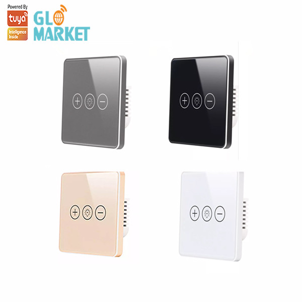 Glomarket Tuya Wifi Smart Dimmer Switch Voice Remote Control Glass Panel