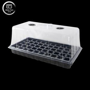 Wholesale Durable Black Plastic Seedling Trays for Greenhouses Recycled Material 50 Cell Seeder 3.8cm Deep Holes from china suppliers