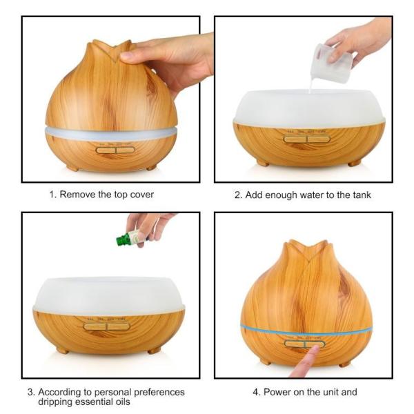 400ml Wood Grain Ultrasonic Diffuser