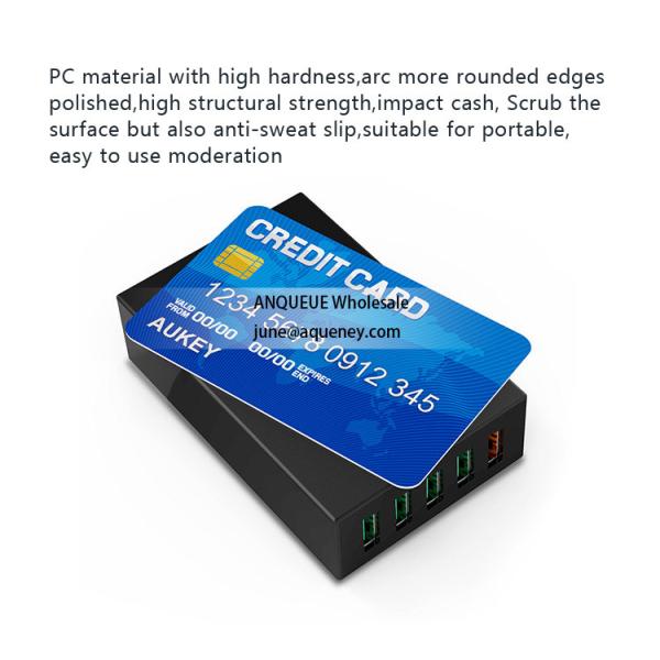 Amazon selling hot USB ports 5 in 1 USB desk top charger home charger,black color can custom