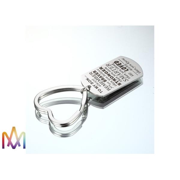 No Distortion Polished 304 Stainless Steel Engraved Keychain