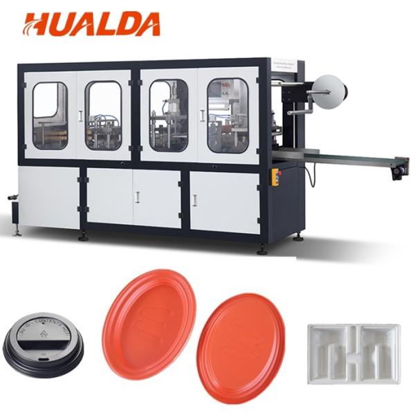 Stable Plastic Cup Plate Making Machine , Cup Lid Machine 0.1 To 1.5 Mm Sheet Thick