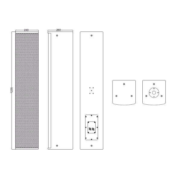 Wood Passive 8 Inch Column Speaker 2 Way Pro Audio Speaker