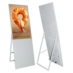 Floor stand digital signage 43 inch lcd panel white shell ad player