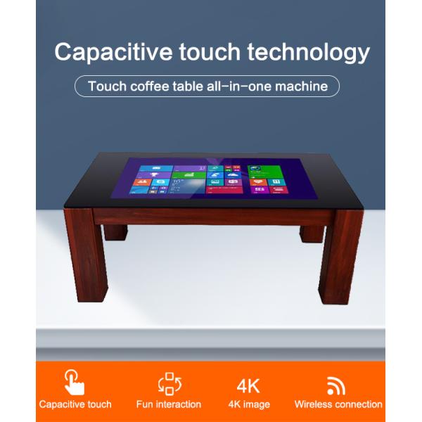 Waterproof Study Screen Coffee Table 43'' Interactive Kiosk Multi-Touch Screen Gaming Smart Coffee Table