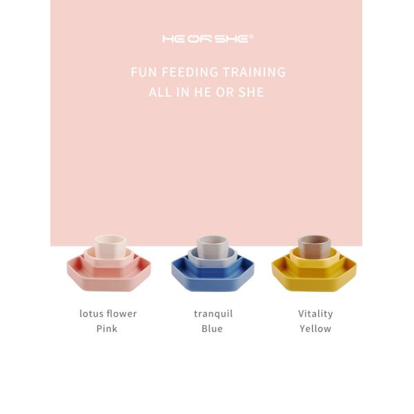 Reusable Heat Resistant Non Slip Tableware HEORSHE Baby Plate And Bowl
