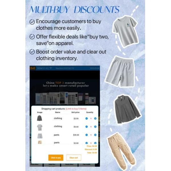 Automated Clothes Vending Machine Sell Socks T-Shirts Jeans & Shoes 24/7