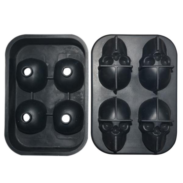 Summer Silicone Ice Mold Sustainable 3D Skull Ice Cube Mold Customized