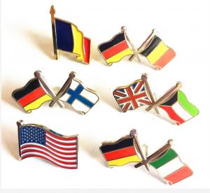 Wholesale DF Custom Lapel Pins No Minimum Order National Flag American Flag Double Flags from china suppliers