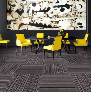 Woven Office Carpet Flooring , Self Stick Carpet Tiles PP Flat Circle