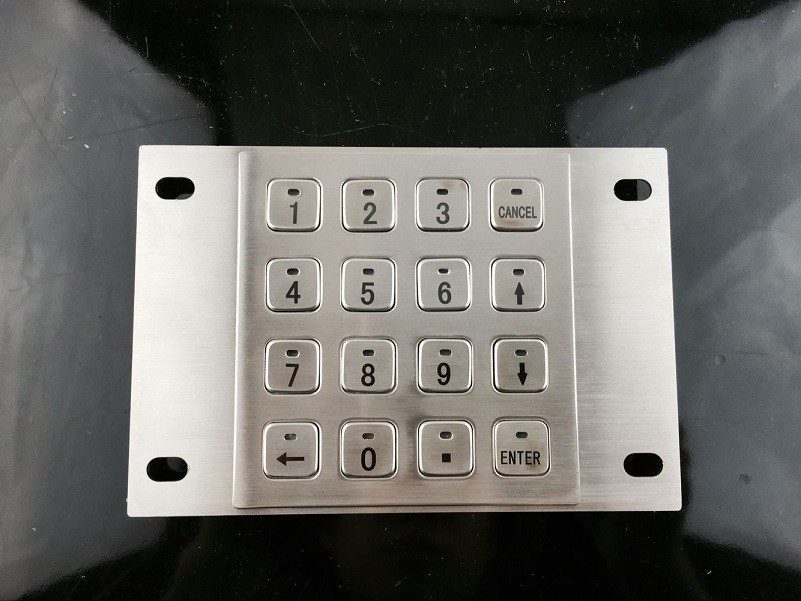 4x4 Layout Numeric Metal Keypad With 16 flat key buttons