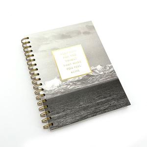 China A4 Spiral Notebook Printing With Lined Pages Gold Foiled Logo on sale