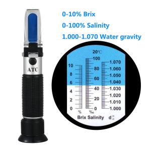 China 100ppt Gift Packing 2 In 1 ATC Salinity Refractometer on sale