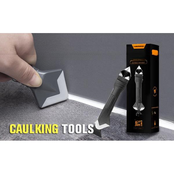 Stainless Steel Head Silicone Sealant Tool 3 In 1 Sealant Scraper Multifunction