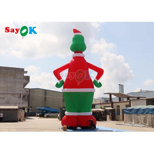 Green And Red 32.8FT Tall Inflatable Airblown Grinch With Hat Yard Decoration