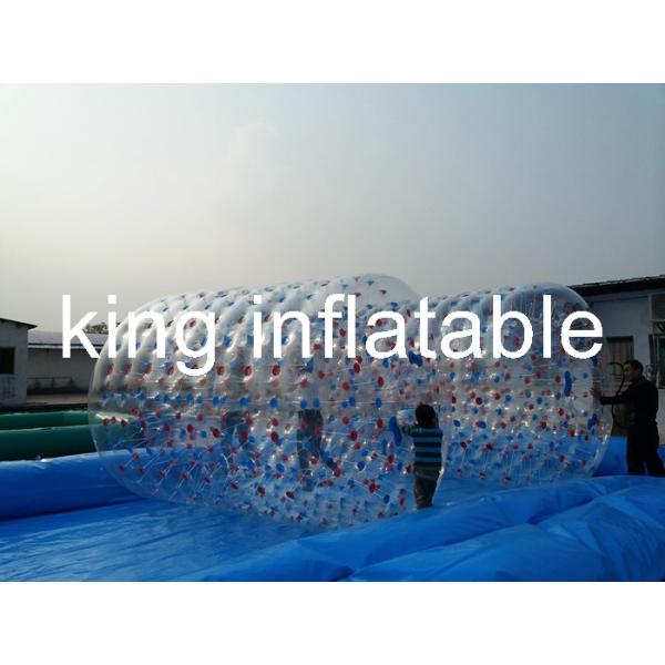 1.0mm PVC / TPU Inflatable Cylindrical Roller Transparent Water Toy For Water Park