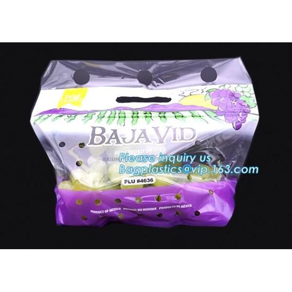 Fruit packaging moistureproof custom slider lock zipper bag, Transparent PVC Fruits Storage Bag, Food Safe Slider Closur