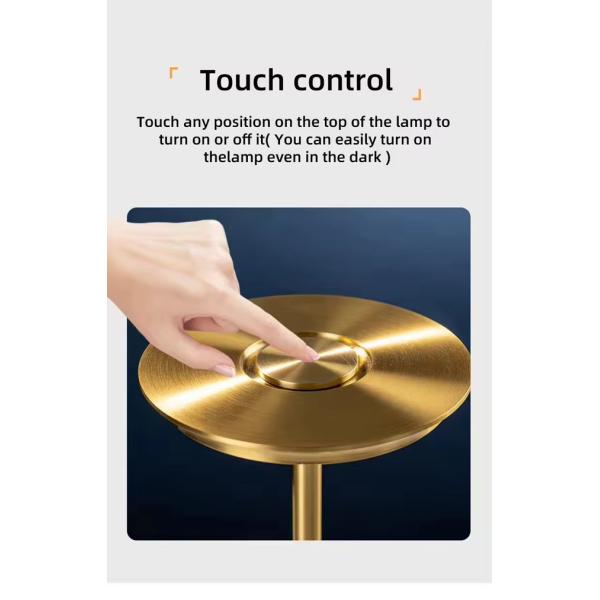 5v Rechargeable Led Desk Lamp Touch Switch 2000mAh With Three Color Dimming