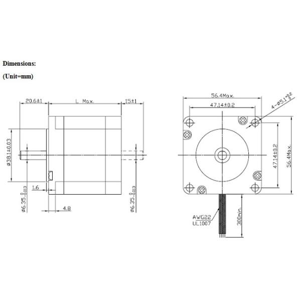 1.2°57mm 3 phase Hybrid Stepper Motor-NEMA23