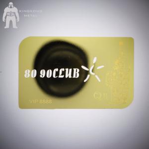 China Metal Gold Brushed Printing Mirror Business Card With Laser Engraving Logo on sale