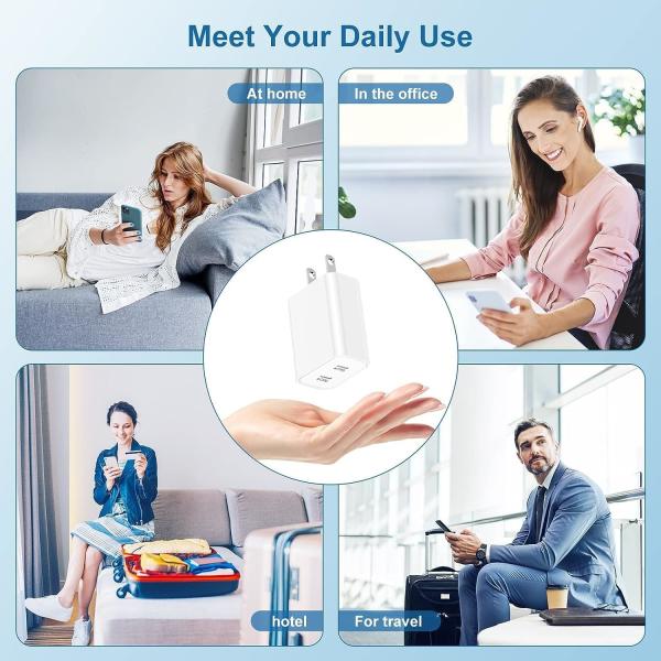 Dual USB C Port PD Fast Charger Adapter 40W For Apple Watch & IPhone