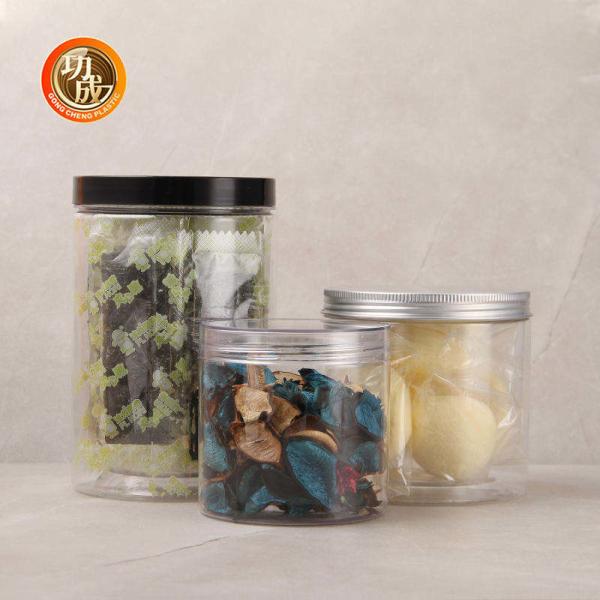 Wholesale Custom PET Clear Plastic Candy Containers With Aluminum Lid Recyclable from china suppliers