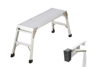 China 100x38cm Aluminum Work Platform Ladder Silver Color With Anti Slip End Cap on sale