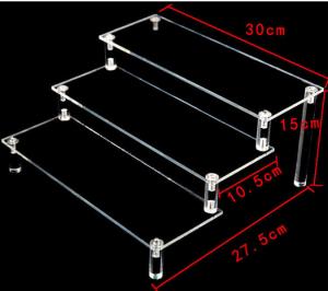 China Desktop 3 Layers Acrylic Jewellery Display Stands , Acrylic Display Rack Polished on sale