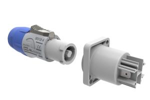 China 3 Pin Circular Power Connector Electrical Powercon Male PA6 Material on sale