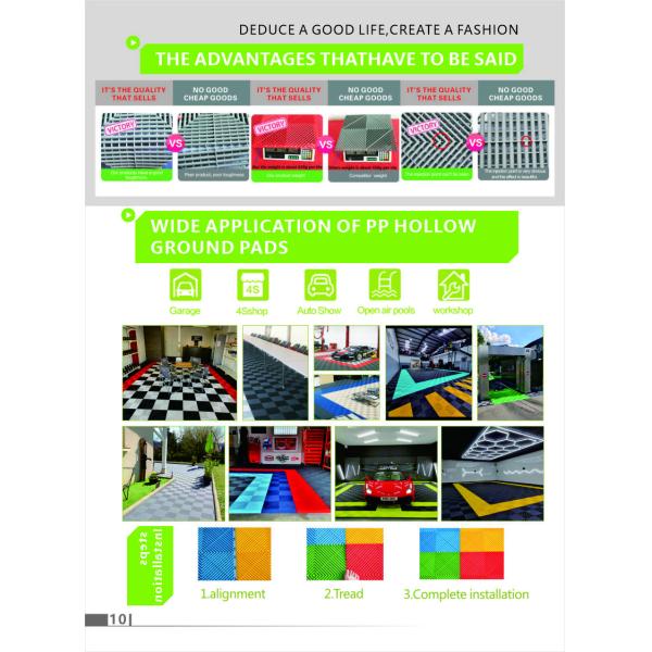 Interlocking Workshop Floor Mats Polypropylene Garage Flooring 2500 Lbs