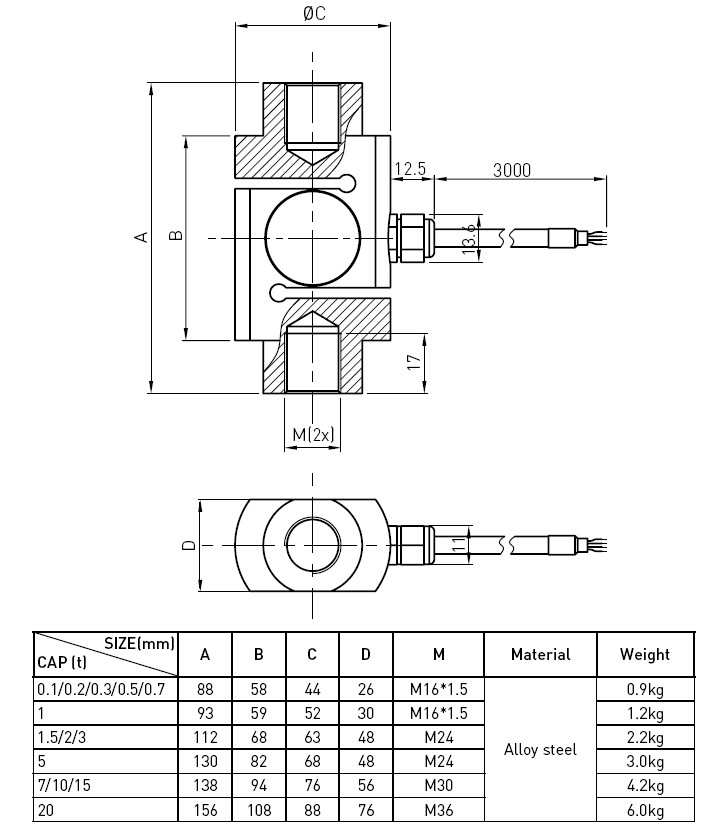 Single Capacitive S-type Load Cells For Hopper Weighing , Waterproof