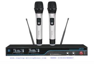 Wholesale X7 fixed frequency wireless microphone system UHF Dual channel rack mountable very low price from china suppliers