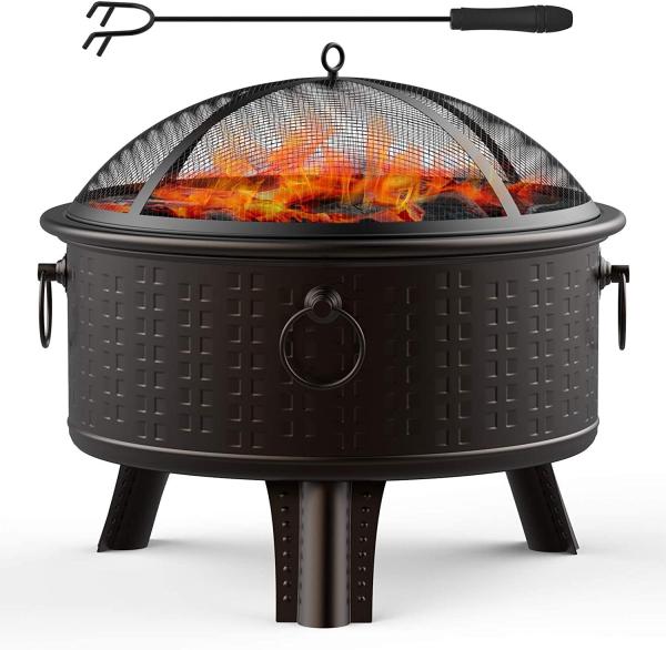 Quality Backyard Garden Stove Charcoal Barbeque Pits With Spark Screen Cover for sale