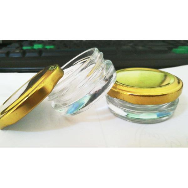 0.5oz 19gram high transparent glass caviar jar with metal lid
