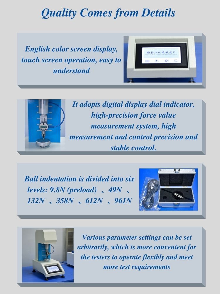 Plastics Ball Plastic Granules Indentation Hardness Tester Meter Analyzer