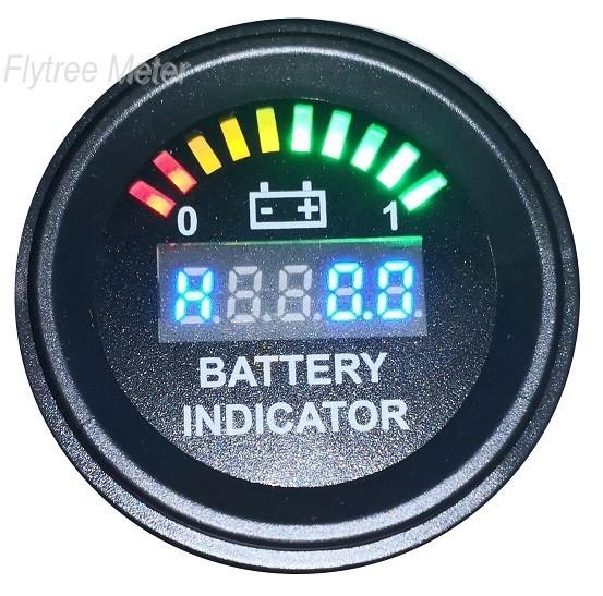 Quality Round battery gauge 10 Bar Arc LED Digital Battery Discharge Indicator meter hour meter with RS485 12V to 100V for sale
