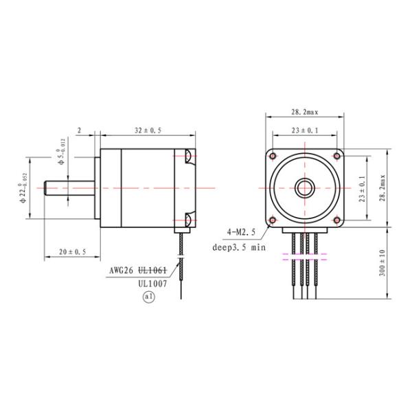 Bipolar 1.8deg NEMA 11 Stepper Motor 60mNm 0.67A 4 Lead For CNC XYZ