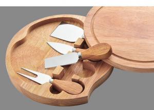 Wholesale Round Bamboo Swiveling Cheese Board And Knife Set Housewarming Gift from china suppliers