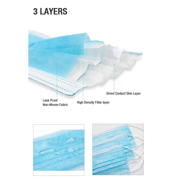 Ear Loop Children's Disposable Face Masks Blue Color With High Filtration Capacity