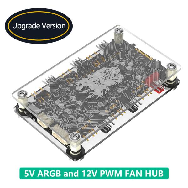 Quality 12 Ports 3Pin DC 5V ARGB and 12V 4Pin PWM Fan Hub Breakout Board With Extension Cable  5V ARGB and 12V PWM DC Fan Hub with Acrylic Case and Magnetic Standoff for ASUS/MSI 5V 3Pin LED Controller for sale