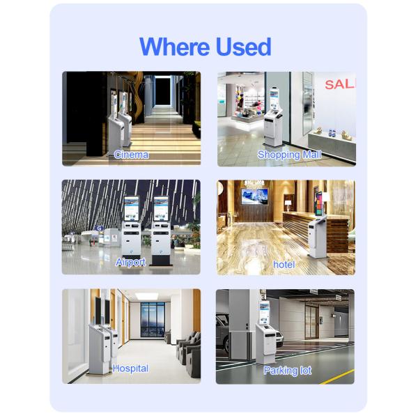 Capacitive Touch Screen Self Service Cash Currency Exchange Checkout Payment Kiosk with Credit Card Passport Reader