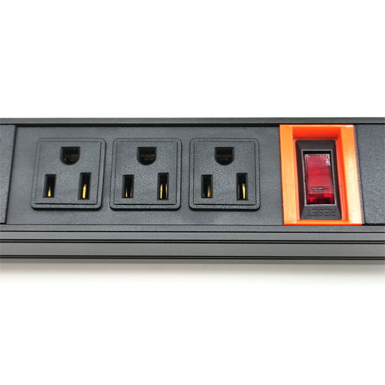 3 Outlet America Type PDU Extension Socket With Switch, USB Type C Overload Protector