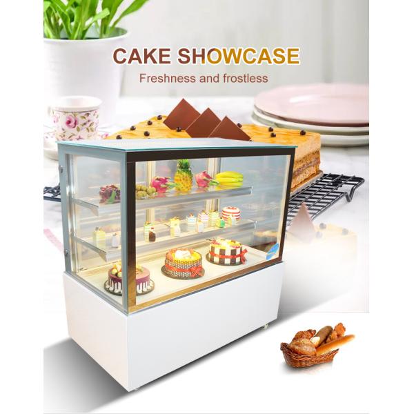 White Color Cake Display Cooler Canbinet With Glasses Door Digital Thermostat