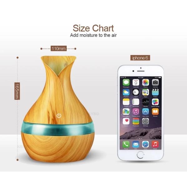 Mini 130ml Wood Grain Humidifier Electric Household Office Indoor Ultrasonic Cool Mist Humidifier